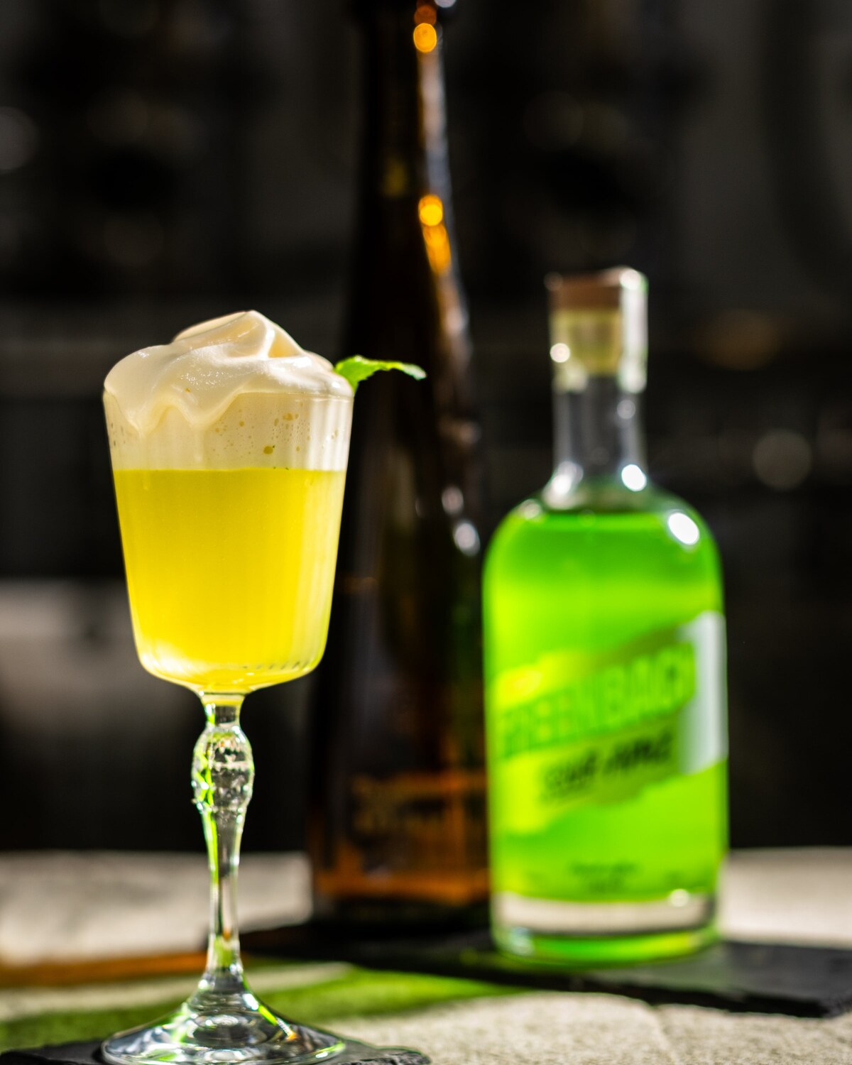The sixth Greenbach build, foamed and served up beside the bottle
