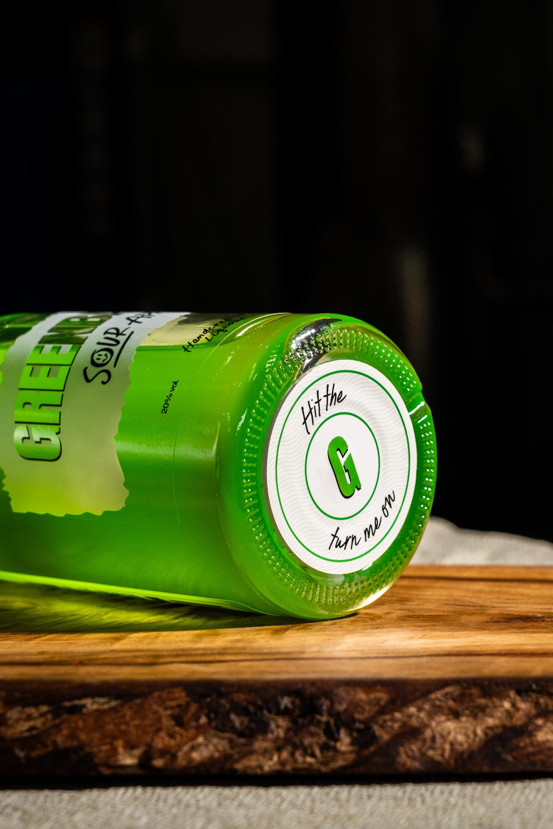 The Greenbach bottle with its torn label